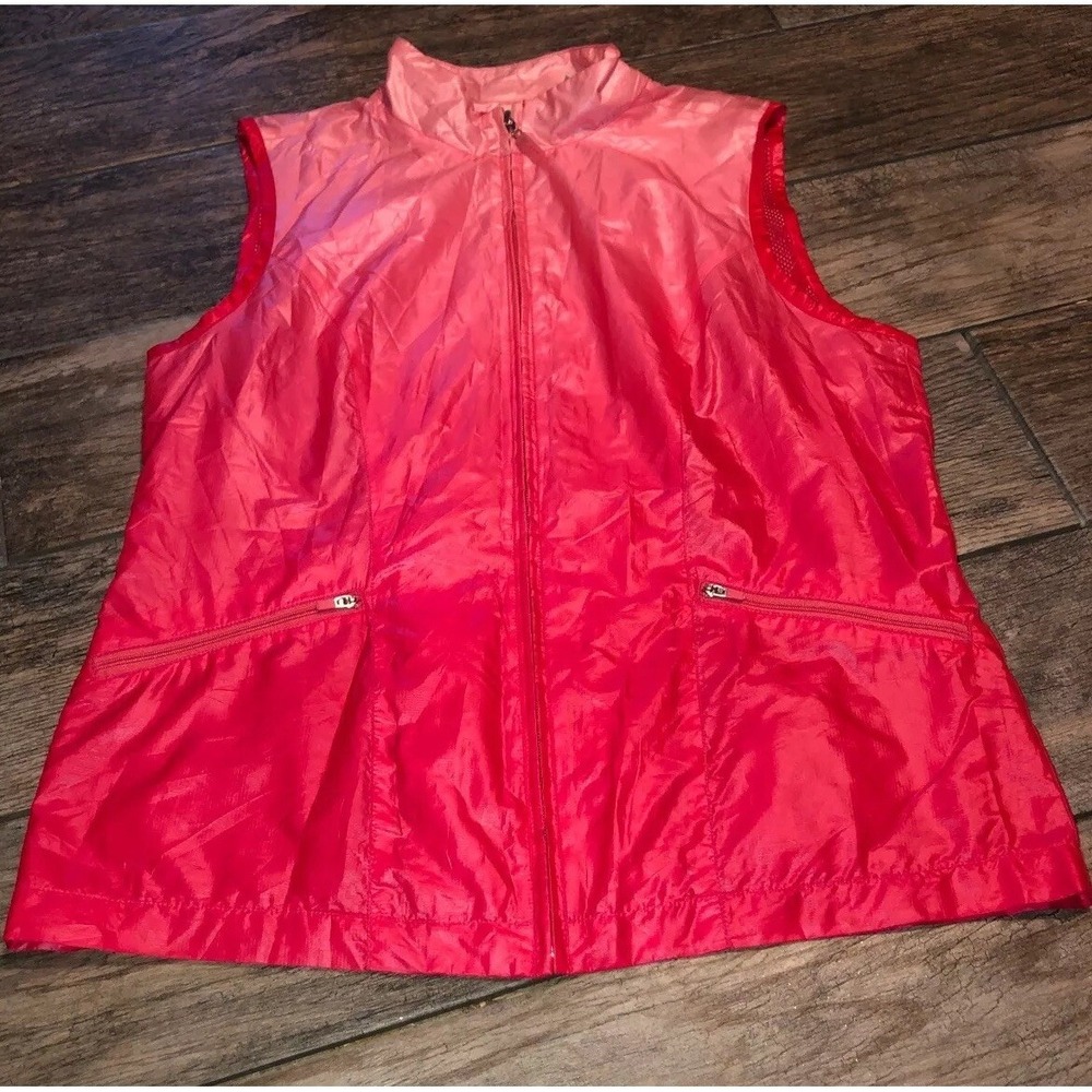 EP PRO GOLF PERFORMANCE ZIP VEST PINK OMBRÉ MULTI BREATHABLE MESH SIZE MEDIUM